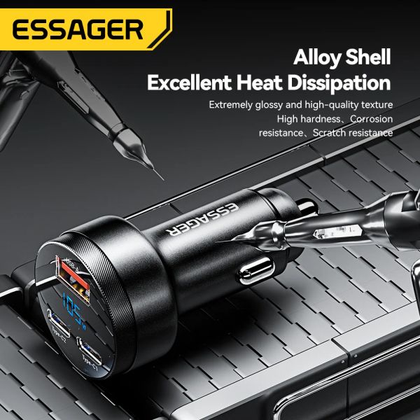 ESSAGER 105W USB C CAR LAHR COCKER Kurzlad