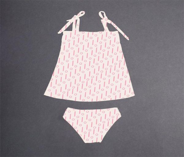 Kinder Girls Onepiece Bikini Bikini Sommer Frauen Bikinis ärmellose Krawatte Badeanzug Split Modebrief gedruckt Strand 52382691