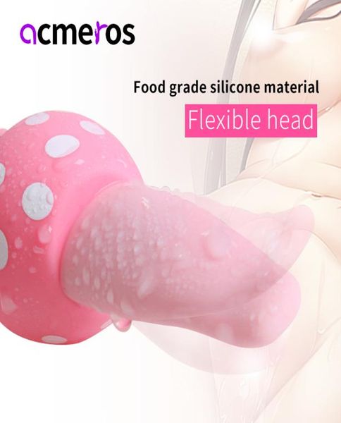 Acmeros Zunge Lick Heizung Vibrator Massager GSPot stimulieren av vibrate stand vagina stimulieren Orgasmus Vibratoren Weibliche Sexspielzeug Y21174638