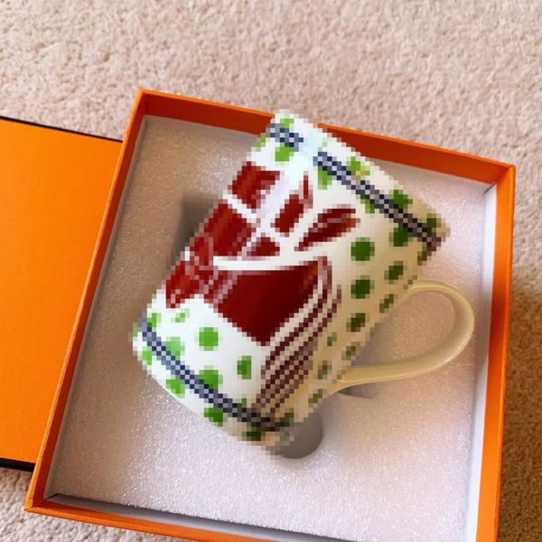 Designerbecher Steed Geometrisches Muster Bone China Becher gedrucktes Logo Kreatives Geschenk Büro Home Frühes Tee Tasse Gutes Geschenk 11-15