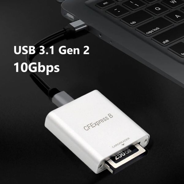 Okuyucular cfexpress Tip B Kart Okuyucu USB3.2 10GBPS CFE B MACBOOK İPAD CHROMEBOOK PC için Dizüstü Bilgisayar Telefonu İçin DriveFree Drivefree