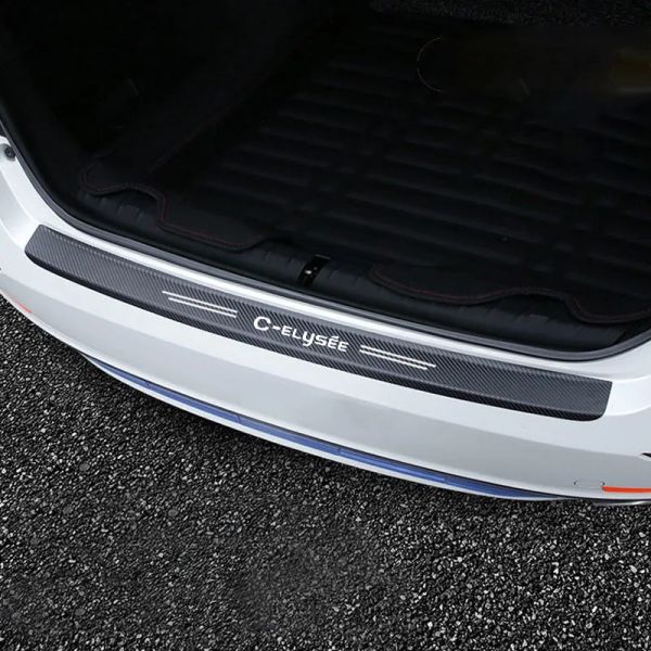 Kofferraum-Stoßfänger-Wach-Abziehbilder Leder Car Door Billling Plate Protector Aufkleber Anti-Scratch für Citroen C-Elysee Autozubehör