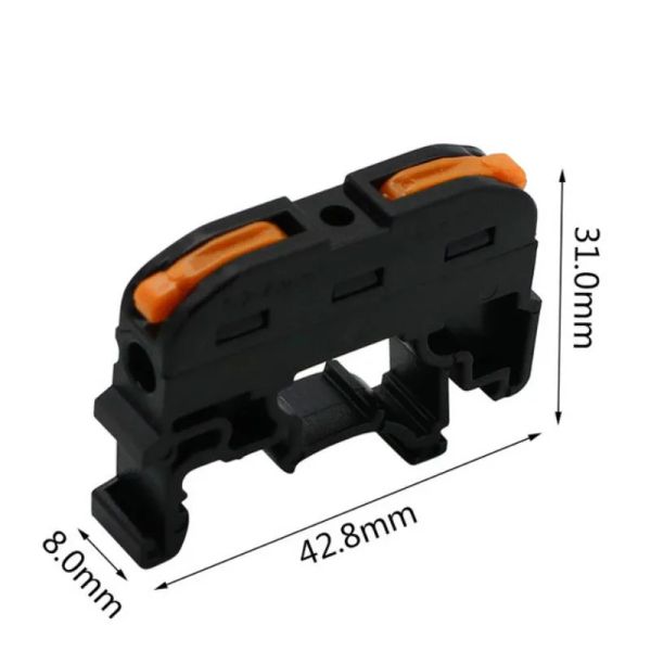 50pcs DIN Rail Terminal Block Fire Conector 211 FIO RÁPIDO CONJUNTO COMPACTURO DE Splicing Condutor Fast Cable Connector Mini Condutor