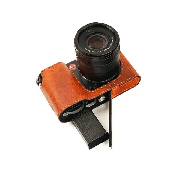 Kameras Handarbeit Fotokamera Echtes Leder -Leder -Kuhspannbeutelkarton für Leica t t t TL2 Typ 701 Schutzhülle Box Basis