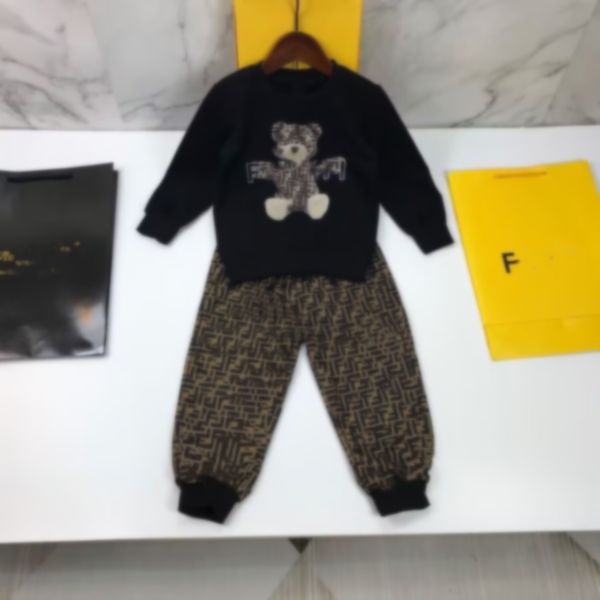 Kalite Sonbahar/Kış Tasarımcısı Çocuk Giyim Dikilmiş Fermuar Ceket Takım Kazak Tasarımcı Spor Giyim Çocuk Giyim Boyutu 90cm-160cm B3