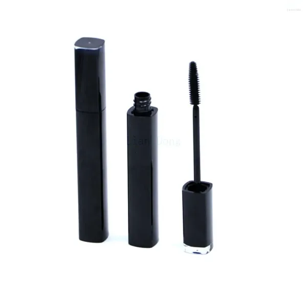 Lagerflaschen 6ml leer quadratisch schwarz rosa Mascara -Rohr Haar Finisation Flüssigkosmetische Packung Flasche 50pcs