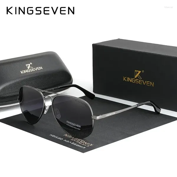 Occhiali da sole Kingseven uomini in alluminio vintage polarizzato di marca occhiali da sole che guida sfumature per uomini/wome