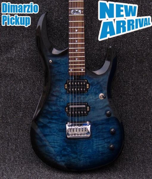 Custom jpx Ernie Ball John Petrucci preto azul colhido Maple Top guitarra elétrica Bloqueio duplo Tremolo Bridge Breating Tunners8089160