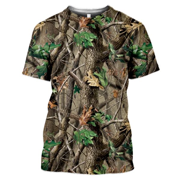 Summer New Outdoor Hunting Camouflage T-shirt Men 3D Print Summer Summer Cool Military Tops