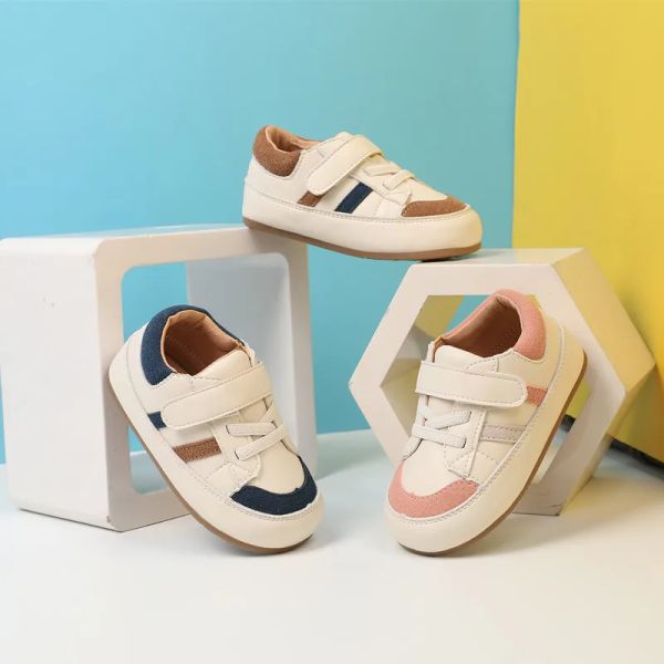 Turnschuhe 05 Jahre Neue Babyschuhe für Jungen Leder Kleinkind Barfuß Schuhe weiche einzige Outdoor -Kinder Tennis Mode kleine Mädchen Sneaker