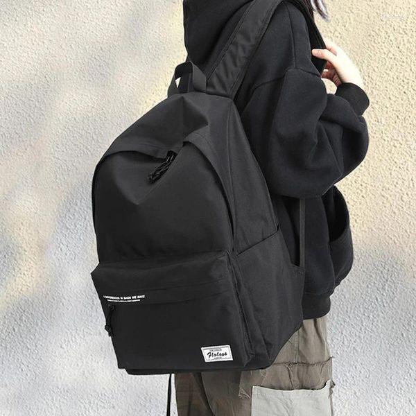 Mochilas de sacolas escolares para meninas adolescentes preto de 14 polegadas laptop anti-roubo colégio bookbag fofo women estudante casual mack