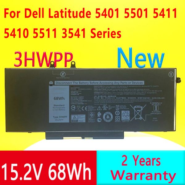 Batterien Neu 3HWPP 10x1J N2Nll Ersatzbatterie für Lat 5501 5401 5511 5510 5411 5410 PRC 3541 3551 3550 Laptop -Batterie 15,2 V 68 WH