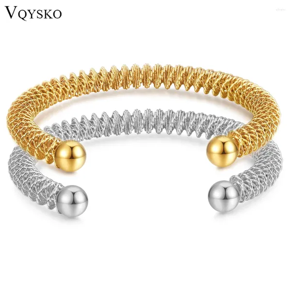 Bracciale vqysko impilato bracciale molla molla aperta elastico band woman gioiello regalo natalizio