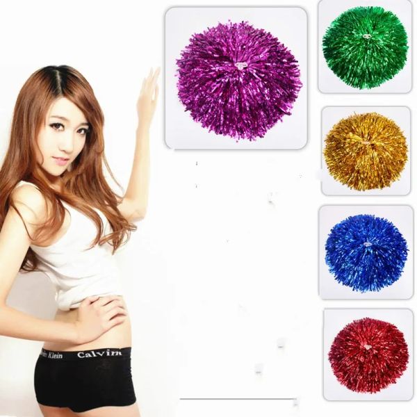 Hot Sale 2pcs 50g Cheerleader Handblumen mit Plastik Handstift PVC Handblumen Party Tanz Performance Pompoms Vorräte