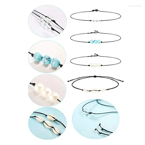 Подвески 8pcs/Set Single Fauxe Pearl Choker Ожерелье 3 Bead Creative для женских девушек подарки