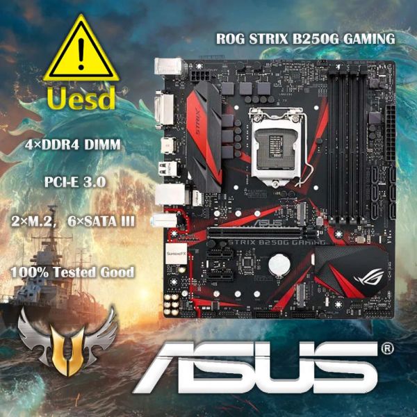 Материнские платы Asus Rog Strix B250G Gaming DDR4 LGA 1151 B250 Материнская плата на рабочем столе 64 ГБ USB2.0 USB3.0 DVI HDMI Материнская плата Бесплатная доставка