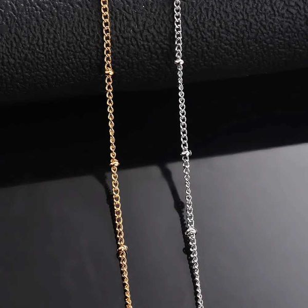 Colares de pendentes 1pc Largura de 1,5 mm de aço inoxidável colar de corrente de aço de aço jóias Diy Fazendo jóias de bracelete de colar de pingentes Q