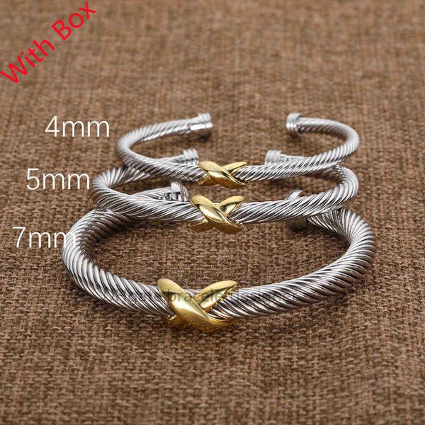 Braccialetti alla moda con bracciale intrecciato in argento intrecciata braccialetti di bracciale filo designer designer cavo maschile gioielli squisiti accessi di gioielli semplici per donne