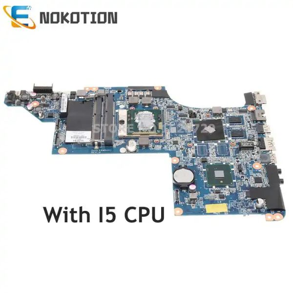 Placa -mãe Nokotion for HP Pavilion DV74000 DV7 Laptop MotherBoard 512MB GPU com I5 CPU 609787001 630985001 605319001 DA0LX6MB6H1