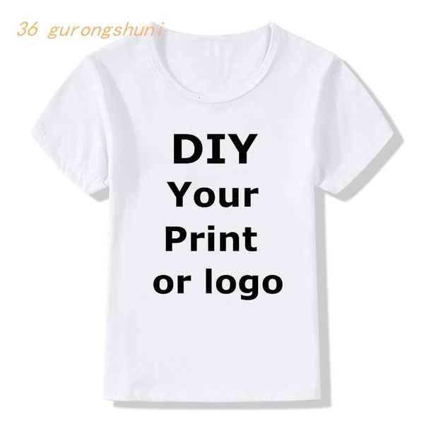 Adınızı Özelleştirme Tişörtlü Erkek Kızlar Kendi Tasarım Diy Po Çocuk Giysileri Yaz Üstleri Beyaz Tshirt 240408