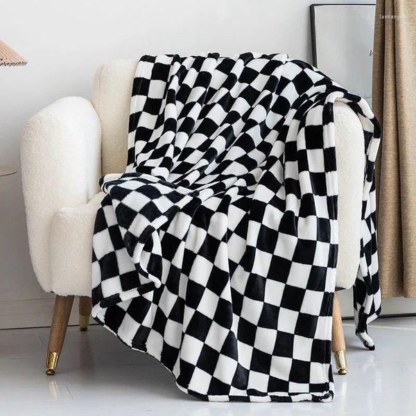 Toalha grossa de xadrez de xadrez de xadrez leite de leite macho de manto de cama de camas de cama banheira de xale