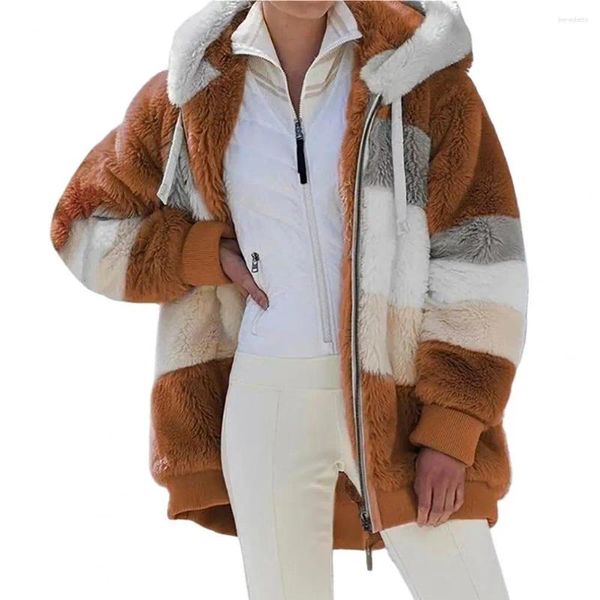 Женские куртки шикарные леди жакет цветной блок с капюшоном тепловой плюш плюс плюс