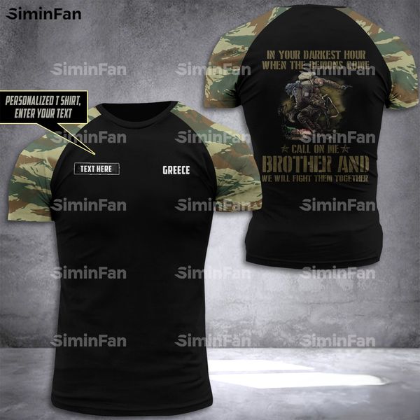 Veterano do exército soldado da Grécia 3D camufladas camaras masculino de verão redondo colégio tee feminino casual unissex harajuku streetwear 01