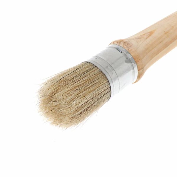 20/25/30mm Runde lange Kreide -Farbwachs -Pinsel natürliche Borsten Holzgriff Malerei Wachsen Möbel Schablone