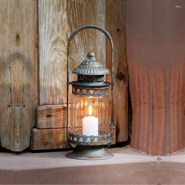 Portabandine manico del supporto per casa tavolo da decorazione unica lampada in metallo in metallo vintage romantico verticale di bougie nordiche