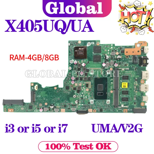 Placa -mãe x405uq placa principal para asus s4000u s4100u x405ua x405urp x405ur x405ub a405u v405u s405u k405u f405u placa -mãe laptop i3 i5 i7