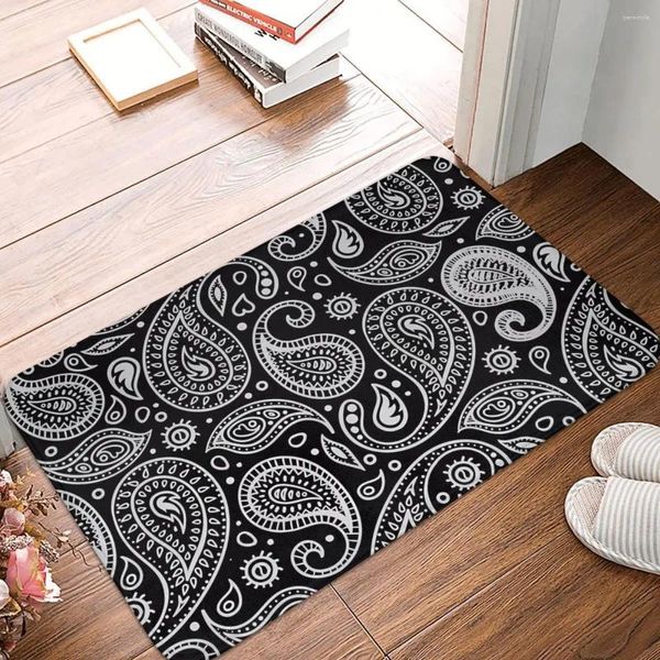 Коврики для ванн P-Paisley Mat Retro Black Design Design Telvet мягкая туалетная площадка для душа домашнее вход Anti Slip Foot Custom Wan