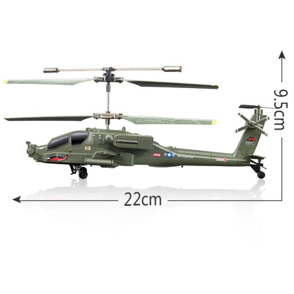 S109G 3,5ch BEAST RC Helicopter RTF AH-64 Modello militare giocattolo per bambini