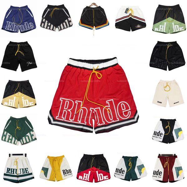 Shorts designer rhude di alta qualità per uomini - Summer Beach Streetwear in Red Blue Black Purple - dimensioni S -XLD6CC