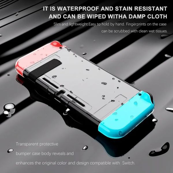 Para Nintendo Switch TPU Soft Transparent Shell Protetive Case Frame Protector Dockable Compatible Game Console Acessorie