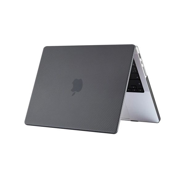 Casos Casos de laptop de textururas de fibra de carbono para Apple MacBook Air Pro 13.3 14 polegadas Caixa de laptop de 16 polegadas ID da barra de toque Air Pro 14.2 16.2 Case