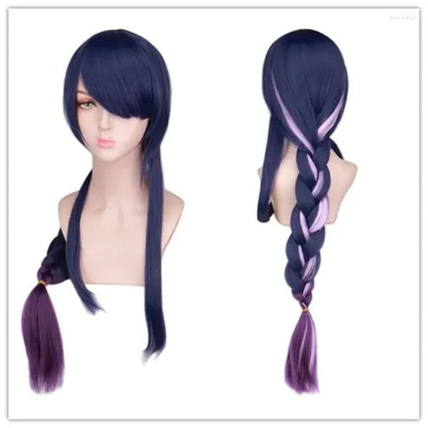 Party Supplies Game Genshin Impact Cosplay Versão Raiden Shogun Baal Wig Long Gradient Dinging Wigs