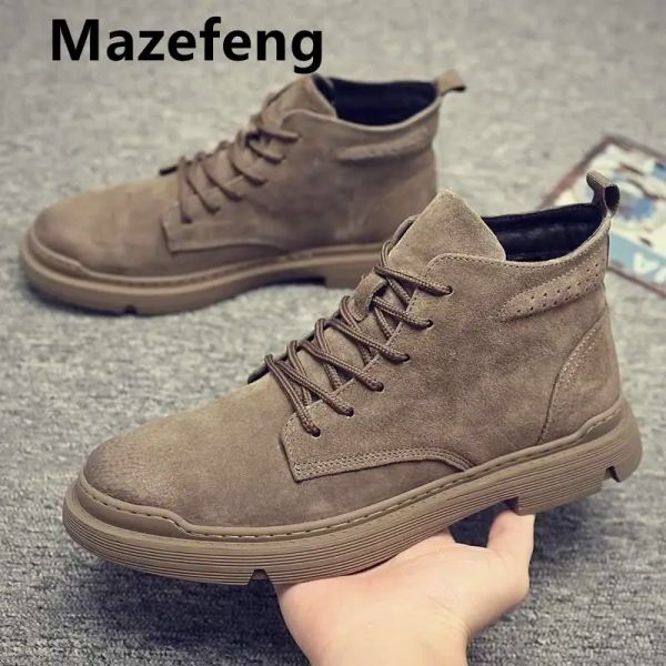 Stivali sneaker maschi mazefeng scarpe vulcanizzate maschi designer unica scarpe da uomo nera scarpe da trekking hip hop scarpe maschile dimensioni 44