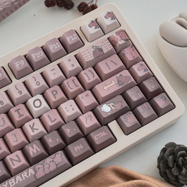 Acessórios perfil cereja PBT Dyesub Capybara Keycaps JCM Design original para teclado mecânico de teclado MX Blue Switches