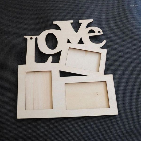 Quadros 1pc Sweet Wooden Hollow Love Po Picture Frame Decoração de casa Arte DIY Presente