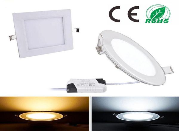 Dimmbare LED -Panel Light SMD 2835 9W 12W 15W 18W 21W 2200 LM 110240V LED -Deckenleuchten Spotlight Lampen Downlight Lamp Driver1727660