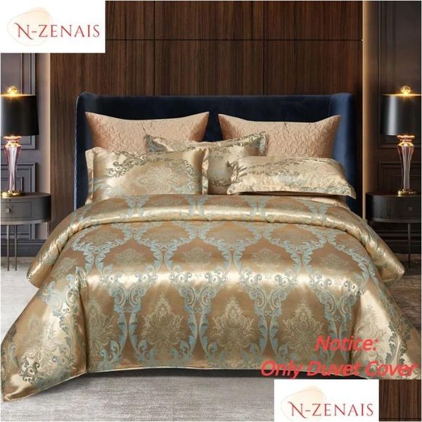 Bettwäsche -Sets Europäischer Luxus Satin Rayon Jacquard Duvet ER 220x240 2 Personen Doppelbett Quilt Set Queen King Size Tröster 231026 DR DHED