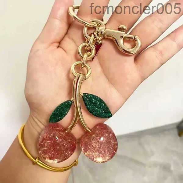 Acessórios -chave Coa Ch Cherry Keychain Saco de charme Acessório de decoração rosa Verde de alta qualidade Design de luxo 8ogd