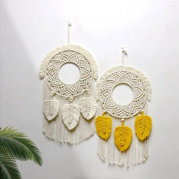 Arazzi Tassel Nordic Feather Intrecciato Arazzo Boho Macrame Creative Wall Bangings Bohémien Venupite a mano decorazioni per la casa estetica fatta a mano