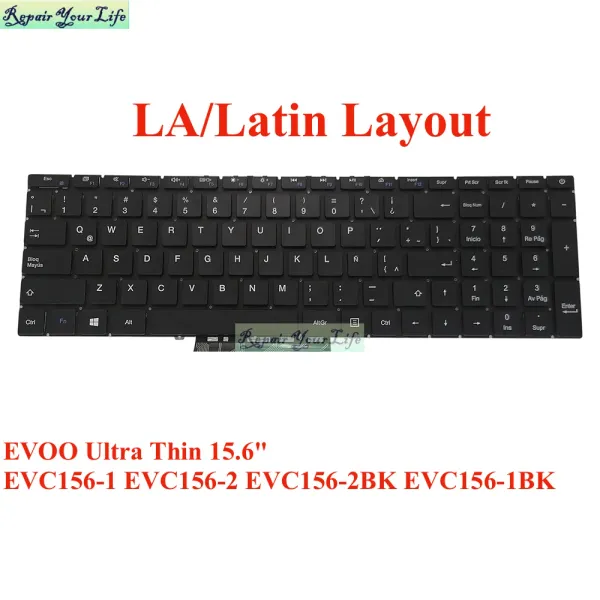 Клавиатуры US LA LA LAIN BRABIL Клавиатура для EVOO Ultra Thin Thin Notebook EVC156 EVC1561 EVC1561BK EVC1562 2BK PTBR BRASIL Португальский Teclado