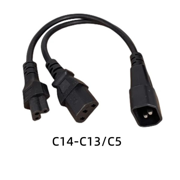 IEC 320 C14 männlicher Stecker auf 2xc13 C5 C7 C8 C13 weibliches Y -Typ Splitter -Netzkabel, C14 bis 2ways C13 Leistungsadapterkabel 250 V/10ACable