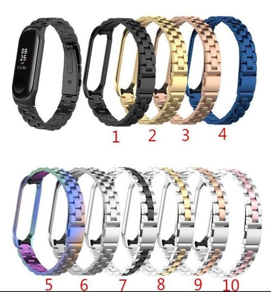 Edelstahlhandgelenksgurt für Xiaomi Mi Band 3 4 Allgemeines Metal Watch Band Smart Armband Miband 3 Riemen Austauschbares Uhrenstreifen 1195608