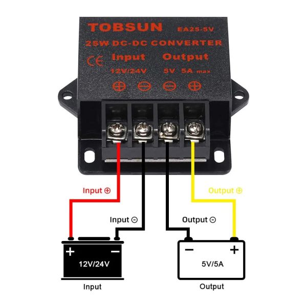 CC 12V 24V a 5V 5A 10A 15A Conversor DC Redutor de tensão regulador de regulador de depósito Down Buck Converter Fonte de alimentação Estabilizador de tensão