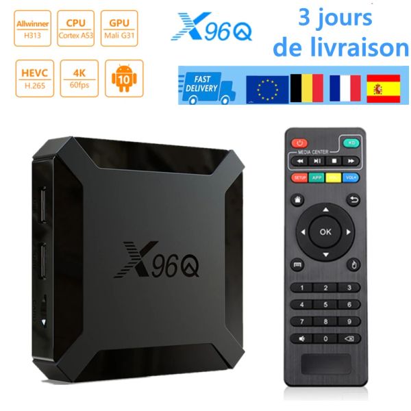 Box x96q Android 10 TV Box Allwinner H313 2GB 16GB 2,4 GHz WiFi 4K 60fps Gaming 3D Smart TV SET Top Box PK H96Max Ship dalla Francia