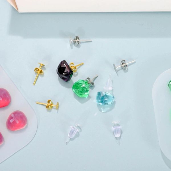 DIY Геометрический драгоценный камень Силиконовый серьги плесень женские сережки с серьгами ювелирные украшения