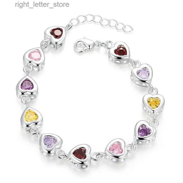 BANGGLE 925 Sterling Silver Elegant Charm Bracciale Catena Bella gioielli in pietra di cristallo Fashi